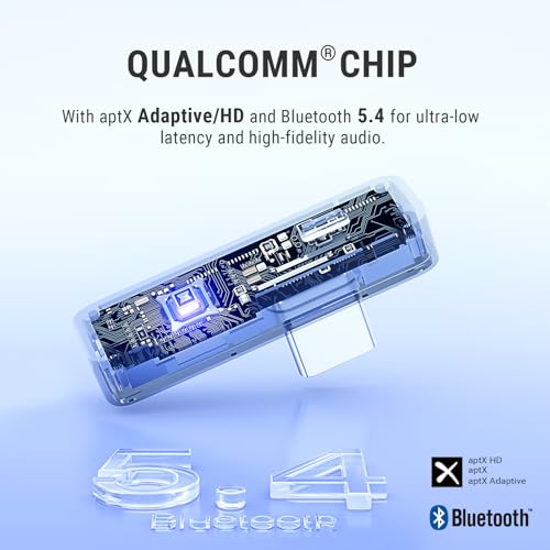 Middle Rabbit D1 Bluetooth 5.4 Audio Adapter for PS5 【Compatible with AirPods Pro 2】 Wireless Transmitter with aptX Adaptive & HD, Low Latency, Qualcomm Chip, Dongle for Earbuds, Headphones, Speaker