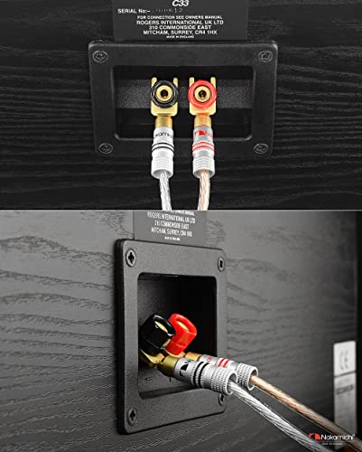 Nakamichi GrubLock 24k Gold Plated Spade Y Banana Plugs, 10-18 AWG | Excel Series, Gauge Size 4mm Speakers Amplifier Hi-Fi AV Stereo Audio Wire Cable Screw Connector, 4 Pcs (2-Pairs) - size: 4 Pcs (2-Pairs)