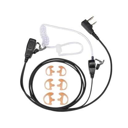 2 Pin FBI Earpiece/Headset for Walkie Talkie with Clear Sound PTT MIC&Soft and Comfort Acoustic Tube for UV-5R BF-F8HP BF-888S, Kenwood TK3230 Two Way Radio (1 Pack) - style: 1 pack