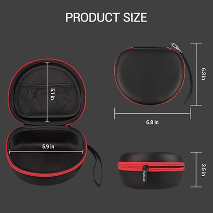 Hard Kid Headphone Case for ICLEVER BTH12/BTH26/HS19,Acer Kids,JoySpark | Also for EarFun k1 K2/AILIHEN C8/Candy Bila/Botesty Sound Kid Foldable Headphone, Hard Shell EVA,Handle Strap,Mesh Pocket - color: BLACK