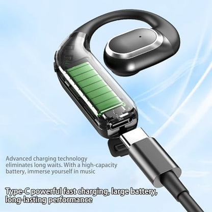 Single Ear Wireless Bluetooth Headset, Bluetooth 5.5, LED Power Display, ENC Noise Cancellation, 360° ACS Sound, Sweatproof, for Phone Tablet Laptop - F62, White - color: Single Ear Headphone F62 White
