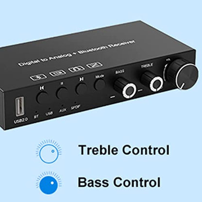 USB 192KHz DAC Digital to Analog Converter with Headphone Amplifier Built-in Bluetooth V5.0 Receiver Music Player Volume Adjustable Digital SPDIF TOSLINK to Stereo L/R & 3.5mm Jack - style: bluetooth