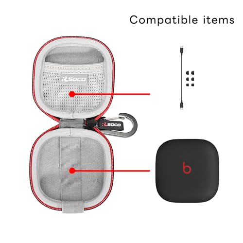 RLSOCO Carrying Case for Beats Fit Pro/Fit Pro x Kim Kardashian True Wireless Noise Cancelling Earbuds - Black (Case Only) - color: Black