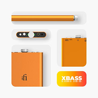 iFi Hip-dac2 - Portable Balanced DAC Headphone Amplifier for Android, iPhone with USB Input Only/Outputs: 3.5mm Unbalanced / 4.4mm Balanced – MQA Decoder - color: Orange