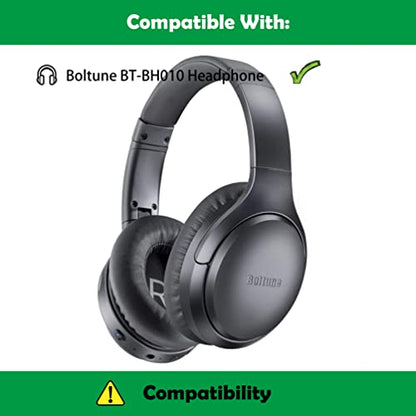 BT BH010 Headphone Earpads Replacement Compatible with Boltune BT-BH010 Headphone Ear Cushions with Breathable Fabric and Memory Foam