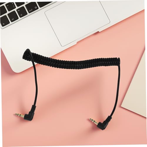 MERRYHAPY Coiled 3.5mm Audio Cord Extension with Right Angle Ends