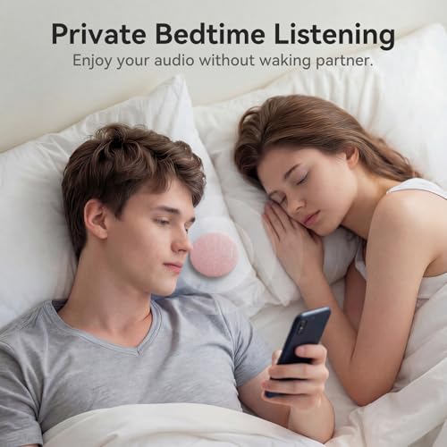 Kinglucky Mini Bluetooth Pillow Speaker, Pink | Built-in Pink Noise White Noise Sound Machine, Under Pillow Design, Headphone-Free, Rechargeable For Side Sleeper - color: Pink