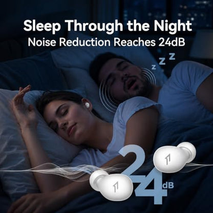 1MORE Noise Cancelling Earbuds for Sleep, Mini Sleep Headphones | Comfortable Noise Blocking Sleep Earbuds for Side Sleepers, Built-in White Noise, 5 Auto-Off Timers,for Night