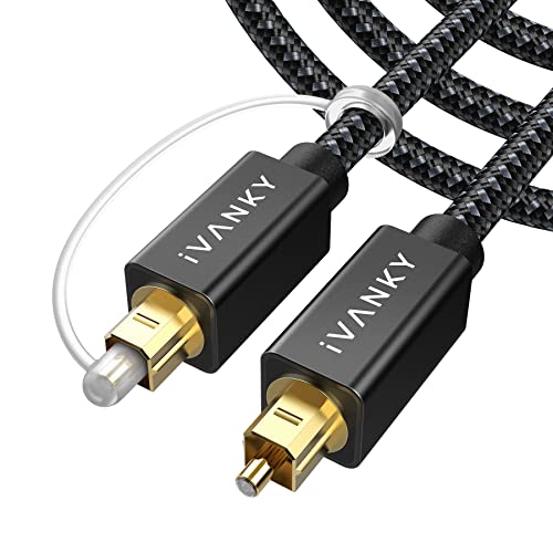 IVANKY Optical Audio Cable 10ft, Toslink Fiber Optic S/PDIF Digital Audio - color: Black, size: 10 ft, style: Straight Cable