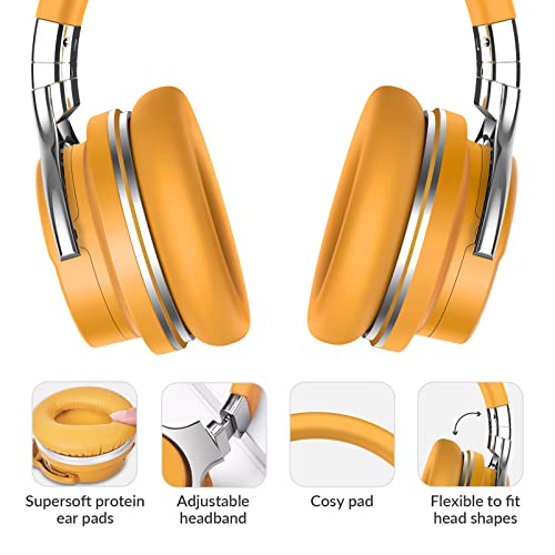 Million Sold 10 Years Classic E7 Active Noise Cancelling Headphones with Upgraded Noise Cancellation, Bluetooth Headphones Wireless with HD Sound Vivid Deep Bass, for Home Office Travel Gift Pcs - color: Yellow, style: E7 Wireless Active Noise Cancelling