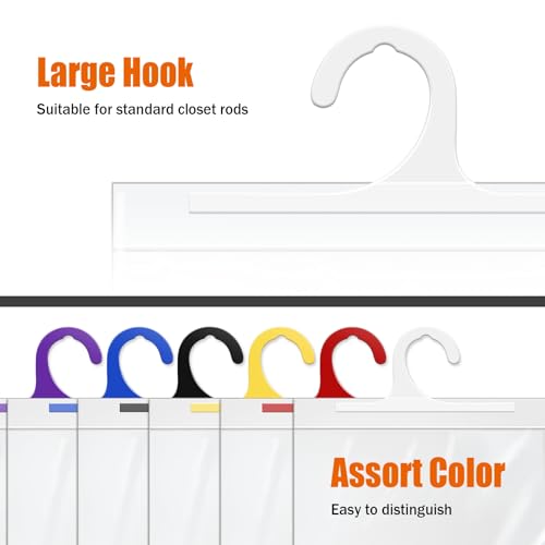 24 Pack Hanging Storage Bags, Headphone Storage Bags, Colorful Large Hook 10 x 12.5-inch Clear Plastic Bags for Classroom, Library, and Pharmacy Use