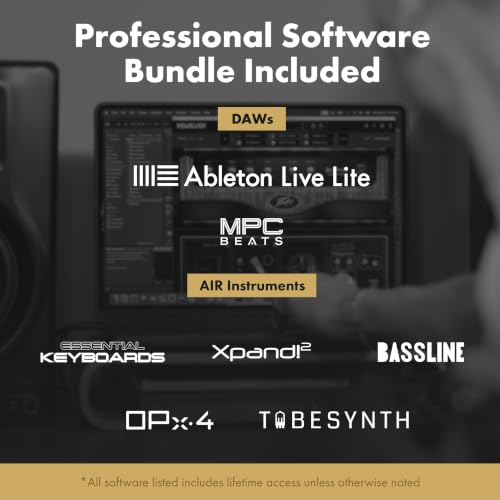 M-AUDIO M-Track Duo HD Recording Studio Pack | 2 XLR/TRS Inputs, 2 TRS Outputs, 24-Bit/192kHz, Condenser Microphone, Studio Headphones, for Creators and Podcasts - size: HD Pack Audio Interface, style: HD Producer Pack