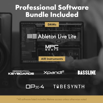 M-AUDIO M-Track Duo HD Recording Studio Pack | 2 XLR/TRS Inputs, 2 TRS Outputs, 24-Bit/192kHz, Condenser Microphone, Studio Headphones, for Creators and Podcasts - size: HD Pack Audio Interface, style: HD Producer Pack