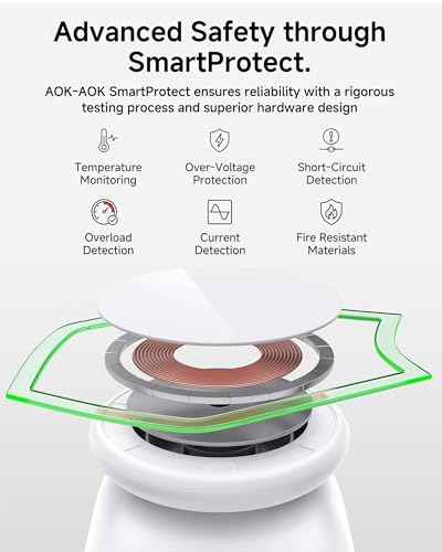 Magnetic Wireless Charging Station, Charger Stand for iPhone Apple Watch | 2026 2 in 1 Foldable Charger Stand 15W for iPhone 17 16 15 14 13 12 Pro Max, 5W for Apple Watch&Airpods, 30W Adapter included - color: White