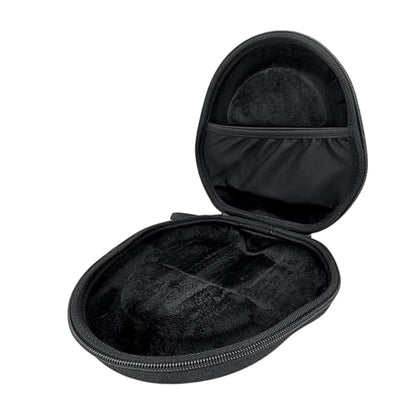 Shockproof Travel Storage Bag for Over Ear Headphones Water Resistant Foam Hard Shell with Interior Padding - color: Black