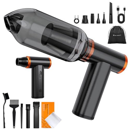 K&F CONCEPT Blower and Suction 2 in 1 Compressed Air Duster,300000RPM | 6000mAH,First Gear for 180 Minutes,3 Gear Adjustable,Brushless Motor Multiple Tools,for Computer,Keyboard,Car,Outdoor,BS400