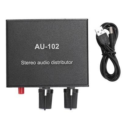 2 Channel Stereo Amplifier, 1 Input 2 Output | Sound Distributor with Volume Control for Home Audio Speaker, Laptop, Smartphone, TV