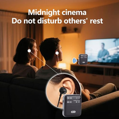 Yoidesu Bluetooth Transmitter Receiver 6 Adapter with Headphones, HD Display Low Latency 3.5mm AUX Jack Bluetooth Audio Adapter for Flying, TV, Car, Gym, Home Stereo
