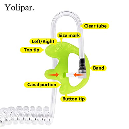 Replacement Soft Silicone Eardud Earmold for Walkie Talkie Audio Kit Air Acoustic Tube Earpiece Headset (Green, Medium(2 Pairs)) - color: Green, size: Medium 2pairs