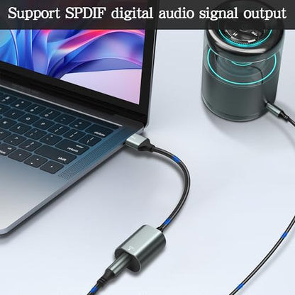 MEIRIYFA USB to Toslink Optical Audio Adapter, USB A 2.0 Male to SPDIF Port Digital Fiber Optic Converter Cable for Laptop Computer PC PS5/PS4-0.35M/1.15Ft