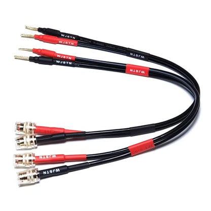 WJSTN Speaker Cable with Banana Plug and Jack Connectors, Flex pin Banana Plugs to 4mm Banana Jack Female,Banana Plug Multifunctional Adapter for Amplifier Speaker Wires Sound Systems 2Pack (1Feet)