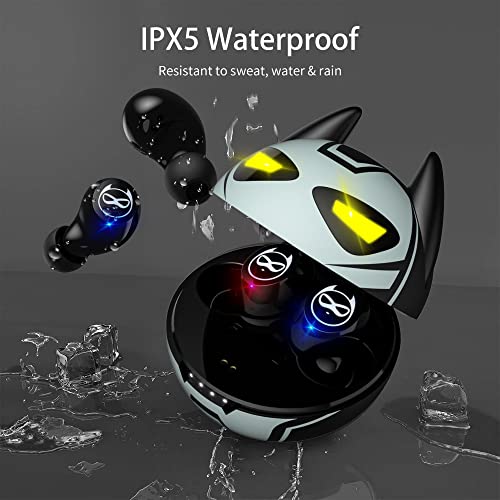 Gray Wireless Bluetooth 5.0 Earbuds, B88-1, IPX5 Waterproof, 36H Playtime, Built-in Mic, LED Display, USB-C, for Kids, Boys, Adults, Gaming - color: Gunmetal‑Hero