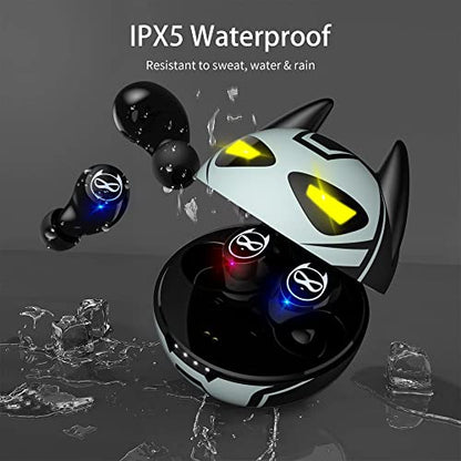 Gray Wireless Bluetooth 5.0 Earbuds, B88-1, IPX5 Waterproof, 36H Playtime, Built-in Mic, LED Display, USB-C, for Kids, Boys, Adults, Gaming - color: Gunmetal‑Hero