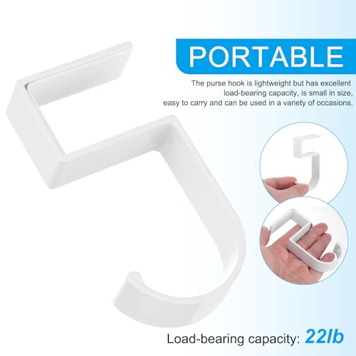 PATIKIL 4Pcs Purse Hook for Table, 5-Shaped Purse Hanger for Desk Portable Nail Free Heavy Duty Under Desk Handbag Holder Backpack Headphone Small Hook, Black/White - color: Black/White