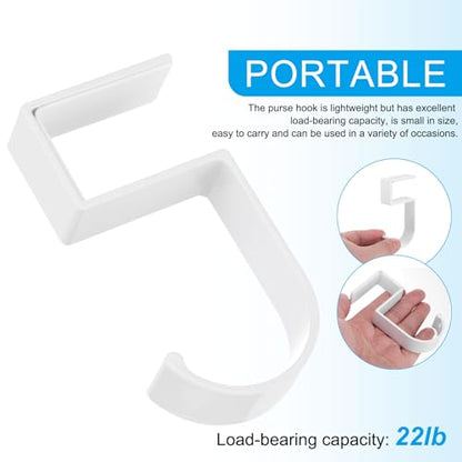 PATIKIL 4Pcs Purse Hook for Table, 5-Shaped Purse Hanger for Desk Portable Nail Free Heavy Duty Under Desk Handbag Holder Backpack Headphone Small Hook, Black/White - color: Black/White