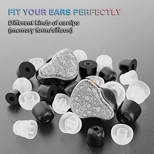 BASN Bmaster5 in Ear Monitor,5 Driver Noise Isolation IEM Headphone(Silver) | HiFi Wired IEM Earphone for Musician Drummer Bassist,10mm DLC Diaphragm,4 Balanced Armatures, Pentaconn Connector OFC Cable - color: Silver