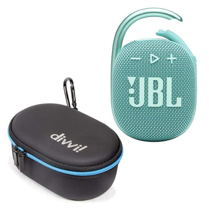 JBL Clip 4 Portable Bluetooth Speaker (Teal) + Bundle with divvi! Protective Hardshell Case (Black) - color: Teal