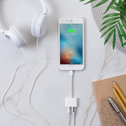 [Apple MFi Certified] iPhone Headphones Fast Charging Audio Adapter | 3Pack 2-in-1 Lightning to 3.5mm Headphone Jack Dongle Splitter,Supports Hi-Res Lossless Sound for iPhone 14/13/12/11/XS - color: White-L3pcs