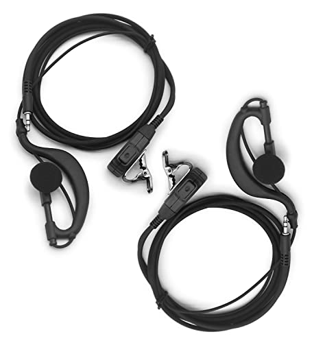 2X G-Style Clip Earpiece Headset Mic PTT for Cobra microTalk Radio | ACXT145 ACXT345 ACXT545 ACXT645 CX112 CXT345 CXT385 CXT395 CXT565 CXT645 CXT1045 CXY900 PR270 PX655 PX880 RX380 RX385 RX680 - style: G-Style