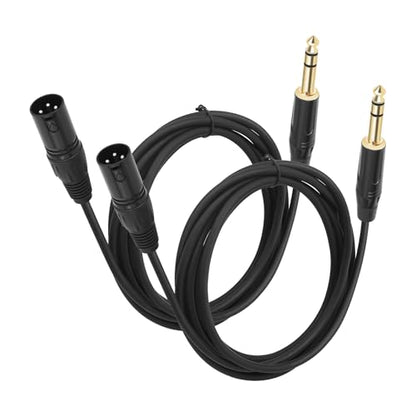 6.6 FT XLR Male to 1/4 TRS,2Pack Professional 6.35mm TRS to XLR Male Quarter inch Balanced Cable for Mixer Power Amplifier - color: XLR Male to 6.35, size: 6.6 ft - 2 Pack