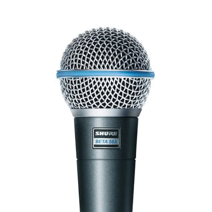 Shure BETA 58A Supercardioid Dynamic Vocal Microphone | Single Element Supercardioid Dynamic Mic for Stage and Studio, 5/8 to 3/8 (Euro) Thread Adapter and Storage Bag