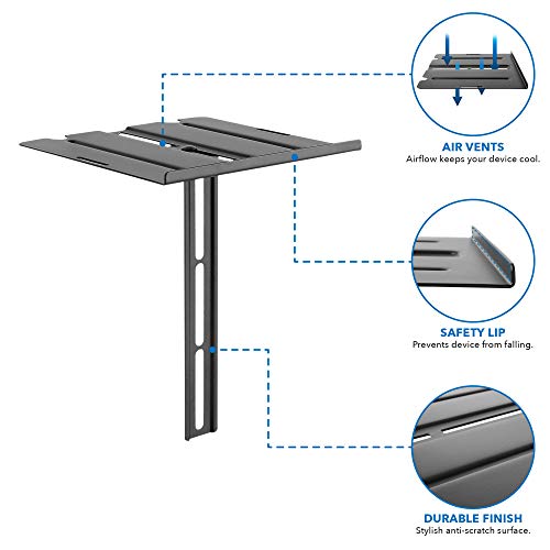 Mount-It! Floating TV Shelf – Dual Wall or TV Mountable AV Shelf – for Cable Boxes, Streaming Devices & Consoles – Steel with Vents & Safety Lip – Easy Installation – Space-Saving Design (6.6 lbs)