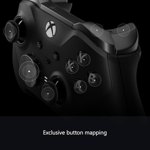 Xbox Wireless Gaming Controller | Elite Series 2 | Black | Consoles, PCs, TVs, mobile, and more | Adjustable Thumbsticks | Trigger Locks - color: Black