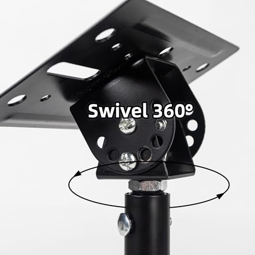 Universal Speaker Wall Ceiling Mounts, Heavy Duty Dual Black Bookshelf | Speaker Mounting Brackets, Support up to 80lb, Home Surround Sound System Holders and Stand, Adjustable Distance Swivel Tilt