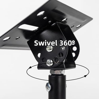 Universal Speaker Wall Ceiling Mounts, Heavy Duty Dual Black Bookshelf | Speaker Mounting Brackets, Support up to 80lb, Home Surround Sound System Holders and Stand, Adjustable Distance Swivel Tilt