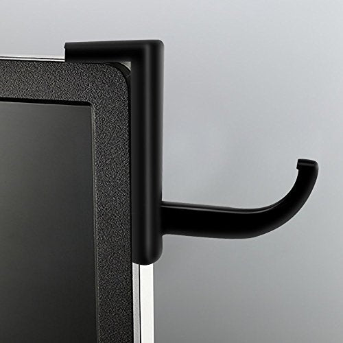 Mudder 4 Pack Headphone Hanger Hook for Monitor, Adhesive Mount, Black | 4 Stick-on headset holder, no screw install, fits most computer desk monitor edge, adhesive hooks included