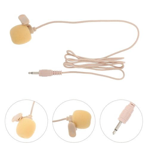 Toddmomy Mini Lavalier Microphone Condenser Clip-on Mic with 3.5mm Plug, Portable Skin Tone Compact Lapel Microphone System for Video Recording, Interview, and Laptop Use