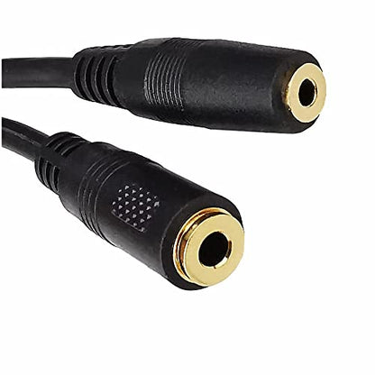 3.5mm 4Pole Female to 2.5mm Female & 3.5mm Female Y Splitter Audio Jack Adapter Cable (3.5 TRRS F/2.5 TRRS+3.5 TRRS F)