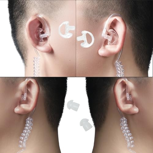 Replacement Clear Acoustic Coil Tube Compatible with Motorola Kenwood Baofeng Midland HYT Vertex Cobra Icom Walkie Talkie Two Way Radio Acoustic Tube Earpiece,10PCS ﻿