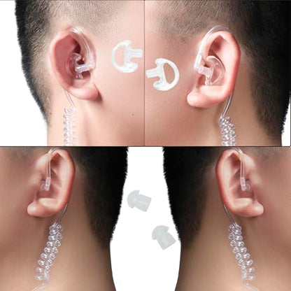 Replacement Clear Acoustic Coil Tube Compatible with Motorola Kenwood Baofeng Midland HYT Vertex Cobra Icom Walkie Talkie Two Way Radio Acoustic Tube Earpiece,10PCS ﻿