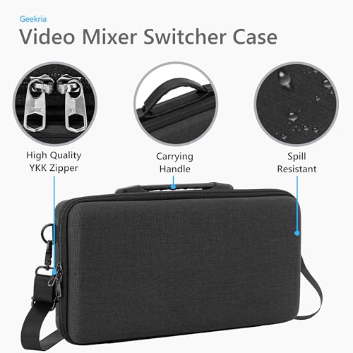 GEEKRIA Hard Shell Travel Case Compatible with Osee GoStream Deck/GoStream Deck Pro/GoStream Duet, Audio Video Mixer Switcher Carrying Bag (Dark Gray)