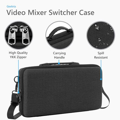 GEEKRIA Hard Shell Travel Case Compatible with Osee GoStream Deck/GoStream Deck Pro/GoStream Duet, Audio Video Mixer Switcher Carrying Bag (Dark Gray)