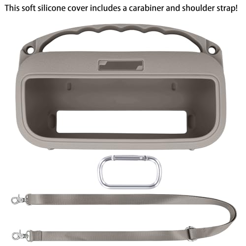 co2CREA Soft Silicone Case for Bose SoundLink Flex 2nd Gen, Sandstone | Skin-Friendly Handle, Adjustable Shoulder Strap, Crossbody Carrying, Aluminum Carabiner, Lightweight - color: Sandstone Case