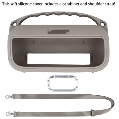 co2CREA Soft Silicone Case for Bose SoundLink Flex 2nd Gen, Sandstone | Skin-Friendly Handle, Adjustable Shoulder Strap, Crossbody Carrying, Aluminum Carabiner, Lightweight - color: Sandstone Case