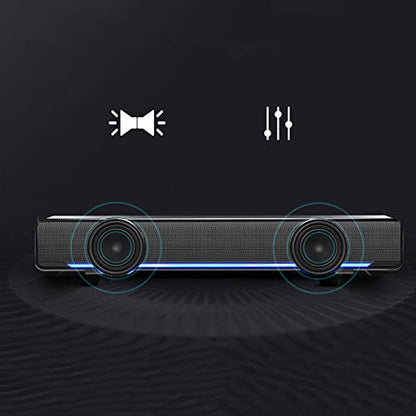 Computer Speakers Dolby Surround Computer Sound for Desktop Player Bass Surround Sound Box Tv Bass to Fit Any 3.5mm Input for Laptops PC Cellphones USB Wired Stereo Soundbar Music