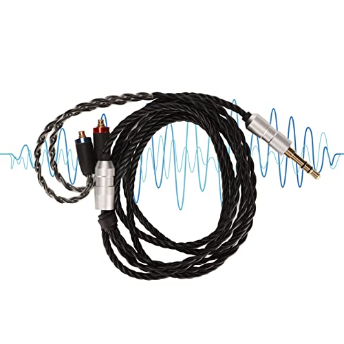 Headphone Upgrade Cable Oxygen Free Copper MMCX to 3.5mm Replacement for SE215 SE315 SE425 SE535 SE846 W10 W20 W30, 120cm Braided OFC Earphone Cable with Gold Plated Plug